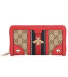 Gucci Leather And Fabric Zip-around Wallet