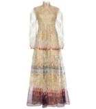 Valentino Printed Silk And Lace Gown