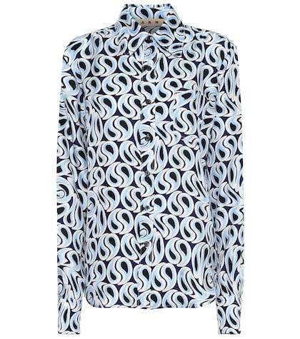 Marni Printed Silk-twill Blouse