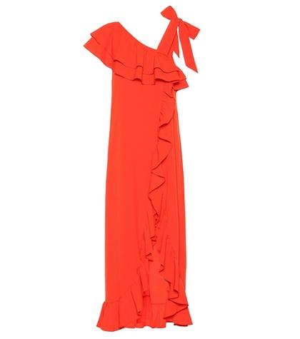 Ganni Clark Ruffled Crêpe Dress
