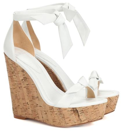 Alexandre Birman Clarita 120 Leather Wedge Sandals