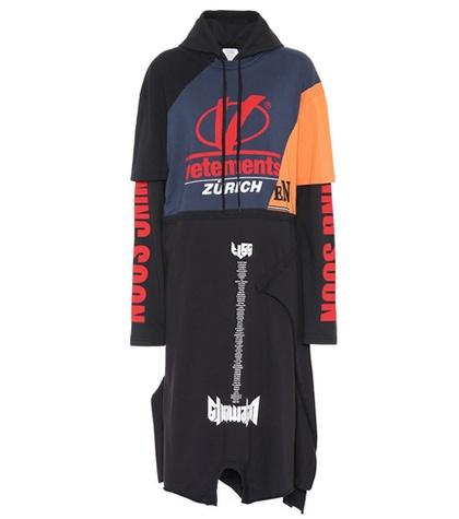 Vetements Cotton Jersey Hoodie Dress