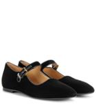 The Row Ava Velvet Mary Jane Ballerinas