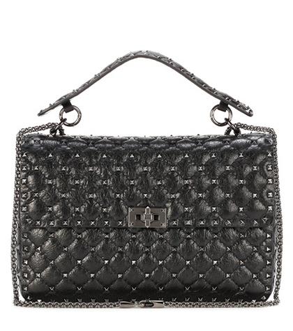 Valentino Valentino Garavani Rockstud Spike Chain Leather Shoulder Bag