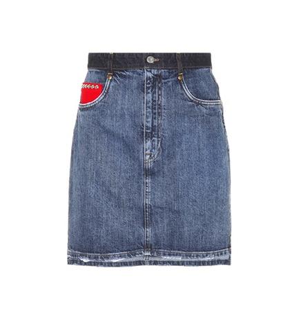 Miu Miu Embellished Denim Miniskirt