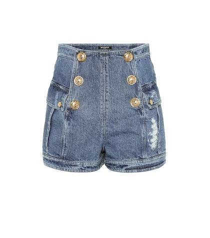 Balmain High-rise Denim Shorts