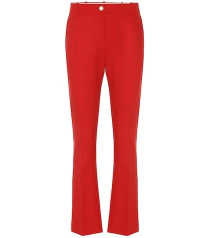 Valentino High-rise Flared Wool-blend Pants