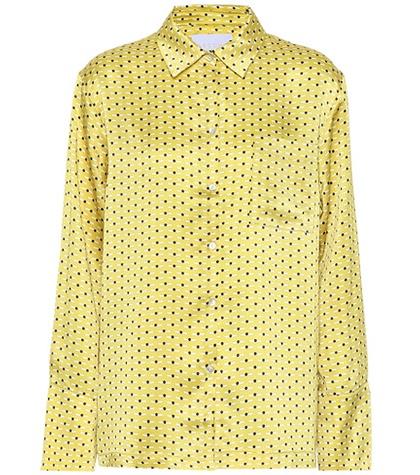 Asceno Printed Silk Pajama Shirt