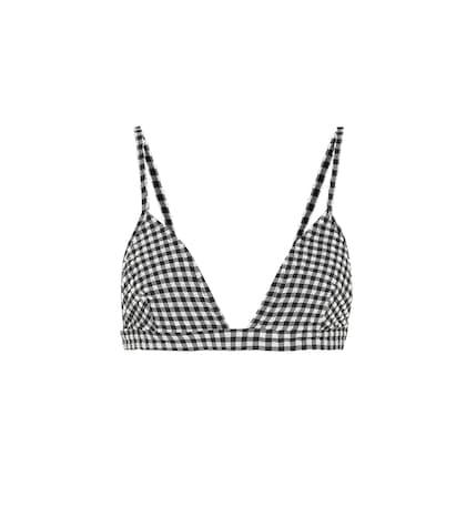 Ganni Seersucker Triangle Bikini Top
