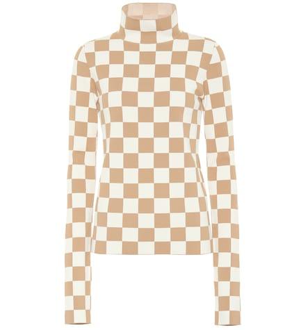Jil Sander Checked Mockneck Top