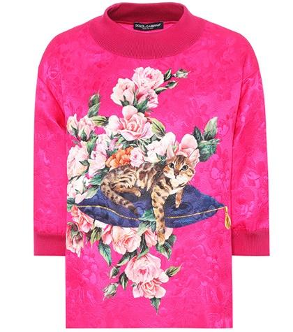 Dolce & Gabbana Printed Brocade Top