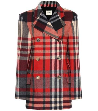 Khaite The Clara Checked Wool-blend Coat