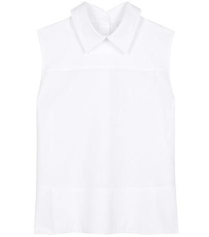 Victoria Victoria Beckham Tie Back Sleeveless Cotton Blouse