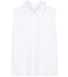 Victoria Victoria Beckham Tie Back Sleeveless Cotton Blouse