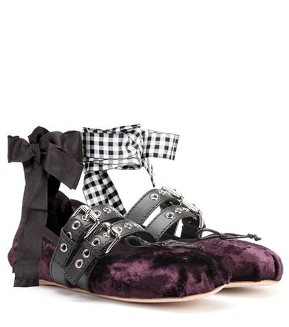 Miu Miu Velvet Ballerinas