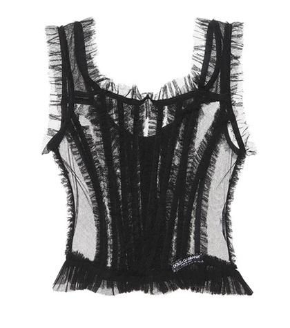 Dolce & Gabbana Cotton-blend Tulle Top