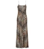 Ganni Leopard-printed Silk Slip Dress