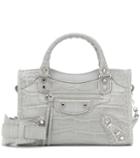 Burberry City Mini Croc-effect Leather Tote