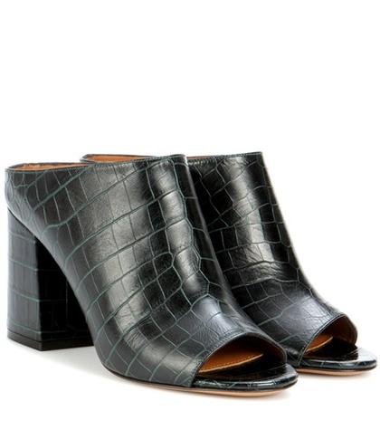Givenchy Paris 9 Leather Open-toe Mules