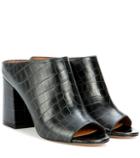 Givenchy Paris 9 Leather Open-toe Mules