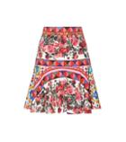 Dolce & Gabbana Printed Stretch-silk Skirt