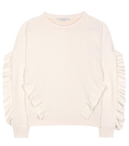 Oscar De La Renta Ruffled Cotton-blend Sweater