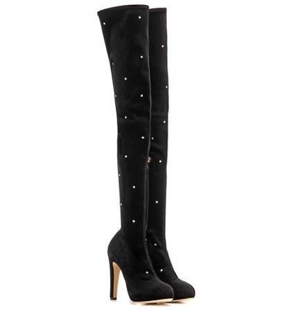 Charlotte Olympia Infinity And Beyond Velvet Over-the-knee Boots