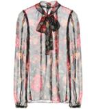 Dolce & Gabbana Printed Silk Pussy-bow Blouse