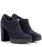 Tod's Suede Plateau Ankle Boots