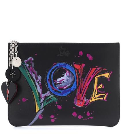 Christian Louboutin Loubicute Printed Leather Pouch