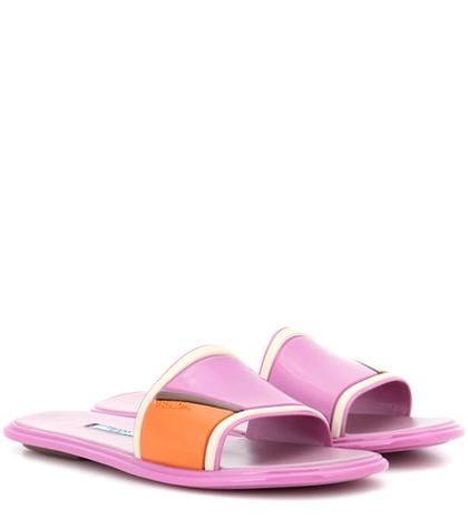 Prada Rubber Slip-on Sandals