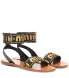 Little Marc Jacobs Logo Leather Sandals