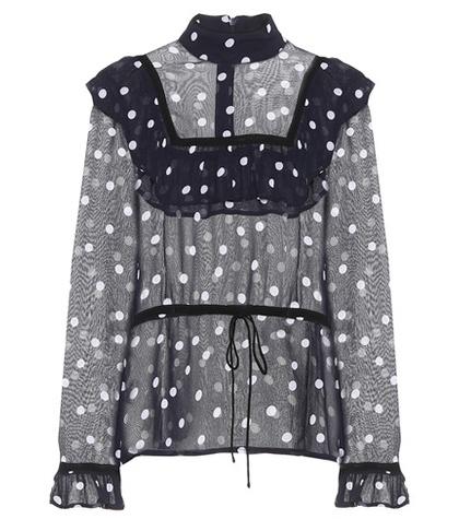 Ganni Marceau Polka-dotted Top