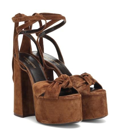 Saint Laurent Paige Suede Platform Sandals