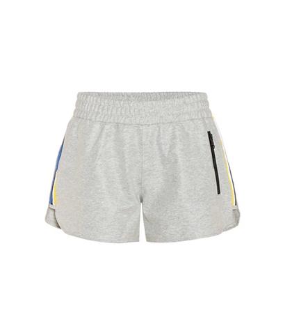 P.e Nation Five On Three Striped Coated Cotton Shorts