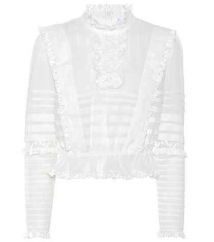 Helmut Lang Helm Layered Frill Cotton Top