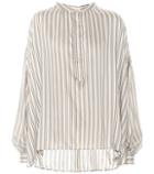 Stuart Weitzman Ilda Striped Silk-blend Blouse