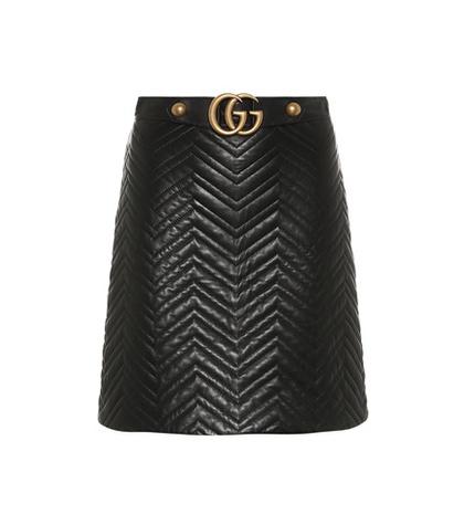 Gucci Gg Quilted Leather Skirt