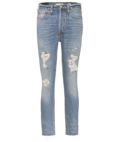 Re/done High Rise Ankle Crop Skinny Jeans