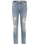 Re/done High Rise Ankle Crop Skinny Jeans