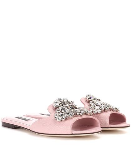 Dolce & Gabbana Crystal-embellished Slides