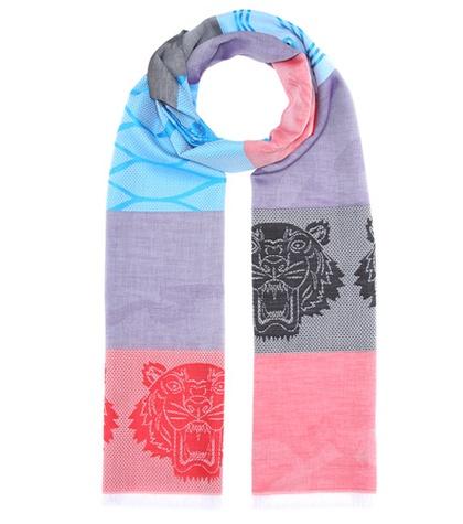 Kenzo Icon Cotton And Silk Scarf
