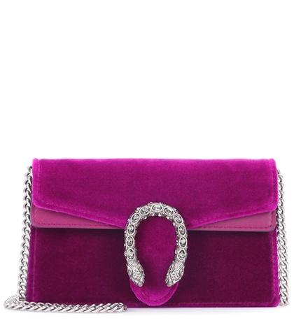 Acne Studios Dionysus Velvet And Leather Clutch