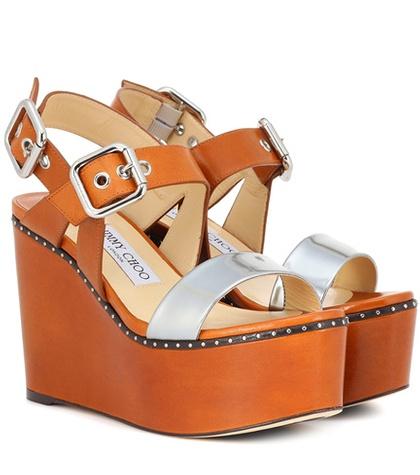 Jimmy Choo Alton 100 Leather Platform Sandals