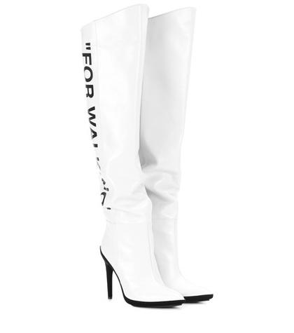 Off-white Leather Boots