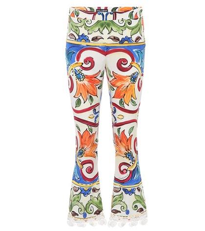 Dolce & Gabbana Printed Silk-blend Trousers