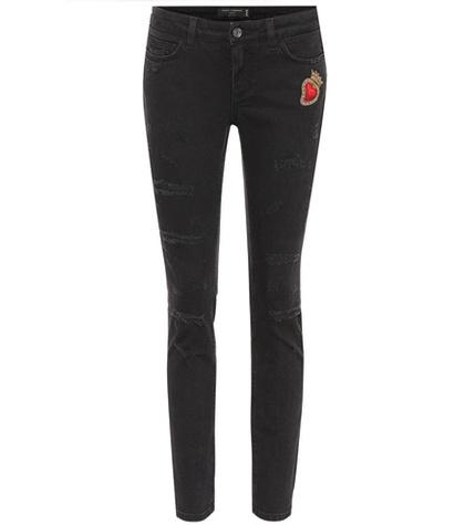 Roger Vivier Embroidered Skinny Jeans