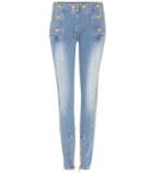 Balmain Embellished High-waist Skinny Jeans