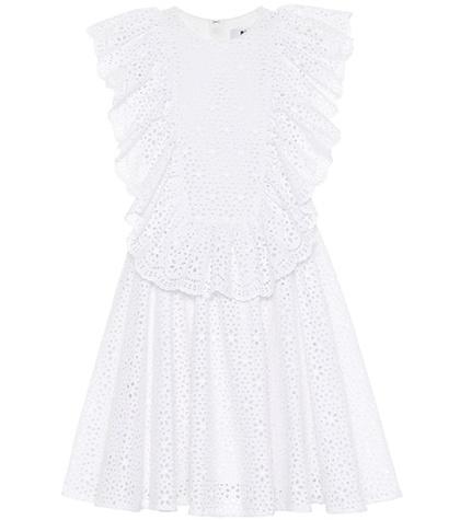 David Koma Cotton Eyelet Lace Minidress