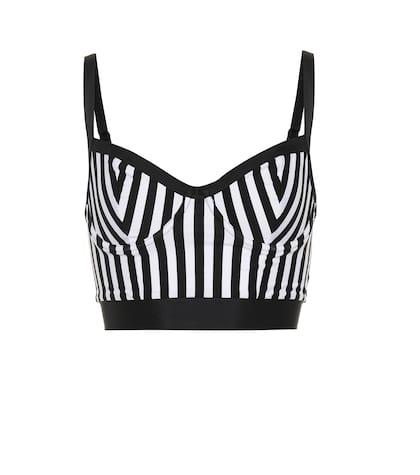 Balmain Striped Bikini Top